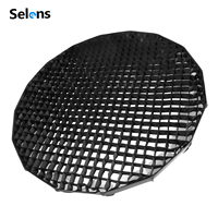 Boîte à lumière ronde Selens 105 cm (41 pouces) à 16 nervures, type Beauty Dish, avec grille nid d'abeille pour studio photo