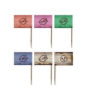 ที่กำหนดเองธงไม้จิ้มฟันกระดาษพิมพ์สเต็กเครื่องหมายธงเลือกทำได้ดี,กลางดี,กลาง,หายากขนาดกลาง - Product Image 3