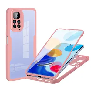 Casing pelindung penuh 360, pelindung HP lembut bening silikon ganda untuk IPhone 13 12 11 15 Pro Max XS untuk IPhone 14 Plus 7S 8G 15 Pro MAX