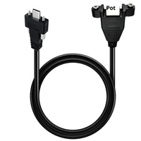 Extension USB 3.0 Type-C mâle vers B femelle, blindée, à double vis, à angle droit, avec conducteur en cuivre, pour montage sur panneau PVC, pour PC industriel