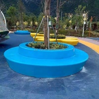Grand banc-jardinière moderne en fibre de verre enduite de PE, durable et personnalisable, couleur sur mesure pour jardins publics, centres commerciaux et espaces extérieurs