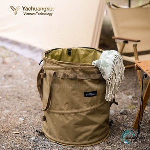 Cubo de basura plegable para acampar al aire libre, picnic, artículos portátiles diversos, cesto para ropa sucia, almacenamiento multifuncional con resorte - Product Image 5
