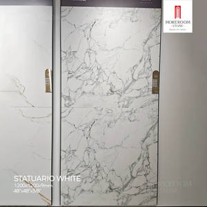 Azulejos de Piso de Piedra Sinterizada de 120x120 cm, Acabado Brillante, Porcelana Esmaltada con Aspecto de Mármol de Lujo, para Paredes Interiores Modernas de Villas y Salas de Estar - Product Image 2
