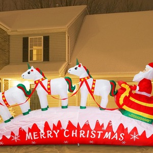 3,3 M Navidad Blow up Yard Decoraciones Led Santa Trineo Reno Navidad Inflables Adornos al aire libre - Product Image 3