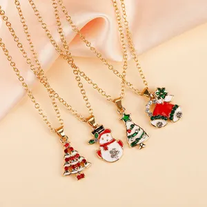 Новый стиль, лидер продаж, Набор рождественских серий, Санта-Клаус, рождественское ожерелье, рождественские украшения с цирконом