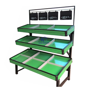 ชั้นวางผักและผลไม้สีเขียวสำหรับร้านค้า - Product Image 5