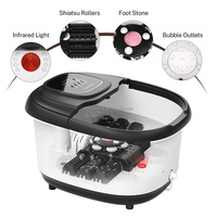 Machine de massage électrique à rouleaux pour les pieds avec affichage LED, lumière rouge chauffante, bulles d'oxygène et contrôle de la minuterie, certifiée CE ROHS ETL