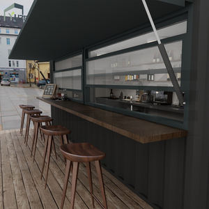 Bar Conteneur d'Extérieur Tendance Personnalisé avec Comptoir Pleine Longueur et Décoration Lumineuse - Product Image 5