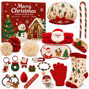 Christmas <b>Advent</b> <b>Calendar</b> Mystery Box 24 Days of Joy Holiday Gift Set with Sleep Mask Gloves Hair Scrunchies Sleep Essentials - Product Image 1