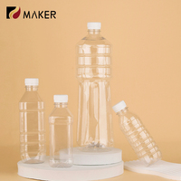Bouteille de boisson jetable transparente en plastique PET sans BPA, ronde ou carrée, pour jus, thé, 8, 12, 16 oz, 300 ml, 500 ml, 1500 ml
