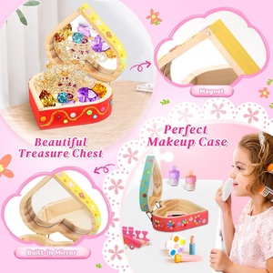 Kit portagioie per la pittura a forma di <span class=keywords><strong>cuore</strong></span> in legno con diamanti a forma di <span class=keywords><strong>cuore</strong></span> per bambini - Product Image 3