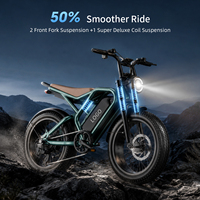 Bicicleta Eléctrica Plegable con Llantas Gruesas de 20 Pulgadas, 250W, 48V, 15Ah, 7 Velocidades, de Acero al Carbono, Impermeable, para Ciclismo de Montaña