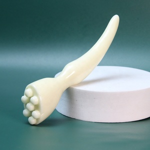 Bâton de Massage Facial en Jade naturel, brosse méridienne, moulage intégré, bâton de traction côtelé, Point de beauté, graine de Lotus, masseur Facial - Product Image 6