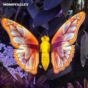 3D Fly azules deco boda voladores movimiento gigante para Navidad decoracion jardin hadas mariposa LED de flores - Product Image 2