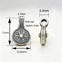 Perle tibétaine Mala à clipser, grande perle d'espacement à trou avec anse, mantra à six syllabes pour bracelet, collier, Mala et perles de prière DIY