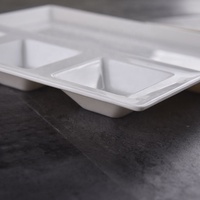 Vaisselle de restaurant en gros d'usine, 4 sections, grande assiette à dîner en mélamine blanche à 4 compartiments