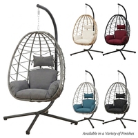Fauteuil suspendu pliable d'extérieur avec support, chaise longue de luxe en rotin PE pour hôtel de villégiature