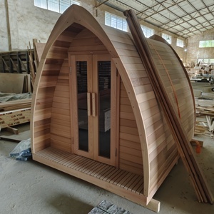 Sauna en cèdre à l'arc Meilleur prix garanti Une évasion luxueuse dans la nature Sauna extérieur personnalisable - Product Image 5