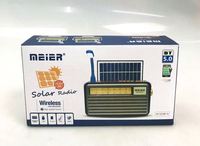 Radio rechargeable Meier M-521BT-S FM AM SW 3 bandes avec énergie solaire, lumière, lecteur MP3 USB SD TF