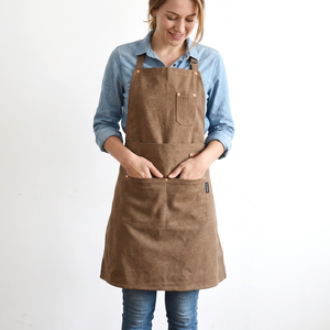 Tabliers personnalisés avec impression de logo, tissés, unisexes, en coton et polyester résistant, avec ceinture en coton - Product Image 1