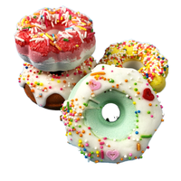 Bombe de bain pour enfants en forme de beignet moussant riche en fizzle de bain relaxant naturel personnalisé de marque privée à vendre