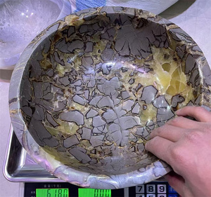 Tự nhiên septarium đá Bát mẫu vật khoáng sản geode trứng hình trái tim septarian pha lê geode cho trang trí - Product Image 5