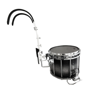 Tambor Metálico de Marcha de Alta Tensión con Herrajes Cromados, Parche <span class=keywords><strong>EVANS</strong></span> y Soporte Blanco Ajustable para Práctica de Bandas y Filas de Tambores - Product Image 5