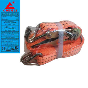 Correa de amarre de trinquete de alta resistencia para carga de camiones con certificación CE - Product Image 1