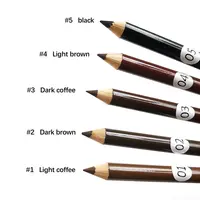 Marque privée crayon à sourcils avec brosse 5 couleurs marron crayon à sourcils logo personnalisé crayon à sourcils en bois Microblading