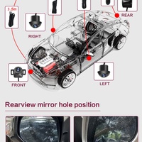Caméra de voiture 360° 1080p 3D WDR Système de vision panoramique 4 canaux Enregistreur DVR Écran IPS WiFi intégré Prise en charge Android - NAVIRIDER H6