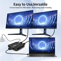 SYONG adaptor Splitter Port tampilan ganda, Hub Displayport 1 dalam 2 keluar DP1.4, Displayport 4K144Hz MST