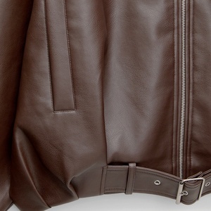 Chaqueta Bomber corta de lana para mujer, cuello vuelto de gran tamaño, hombros anchos, algodón, impermeable, transpirable, otoño - Product Image 2