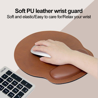 Tapis de souris ergonomique en cuir PU personnalisé de haute qualité, avec base en mousse à mémoire de forme et support pour le poignet, très vendu