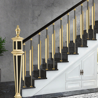 Rampe d'escalier en aluminium de conception moderne et luxueuse MEIXI, montage au sol, garantie 5 ans, finition durable, utilisation décorative pour villa et hôtel