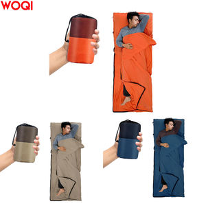 WOQI sac de couchage d'<span class=keywords><strong>été</strong></span> ultra léger avec doublure pour draps de voyage et sacs de couchage pour adultes parfait pour l'hôtel et le camping - Product Image 1