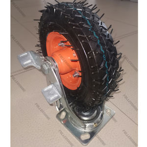 <span class=keywords><strong>6</strong></span>-Zoll-Blockmuster <span class=keywords><strong>6</strong></span> X2 Air Rubber Swivel und Riged Caster Wheels mit Bremse für Möbel Workbench Hand Cart - Product Image 1