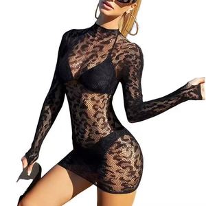 Conjunto de Lencería Sexy para Mujer Talla Grande, Material de Spandex/Nailon, Tela de Punto, Decoración Hueca, Ropa de Dormir Ecológica sin Costuras 3D - Product Image 1