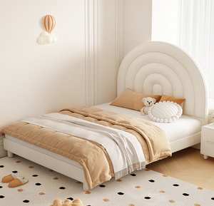Modern Space Saving Children's <strong>Bed</strong> &amp; Crib for Babies <strong>with</strong> Soft Cushion Pine Wood Frame Customizable Size - Product Image 1