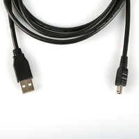 Kabel Data USB 2.0 AM ke Mini USB Hitam 1m1.8m untuk Komputer, Pengisian Cepat 3A, Pelindung Kepang, Selubung PVC, Fitur Cetak
