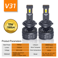Ampoules de phare LED SFIDA V31 75W 6000K haute puissance, remanufacturées, 7500 Lm H4/H7/H11/9005/9006 HB3, phare de voiture, feu antibrouillard