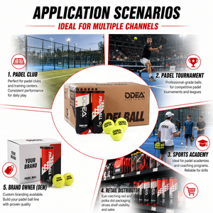 Pelota de Pádel y Tenis Profesional ODEA 2026, 45% Lana, Fieltro Tejido, Certificación IPF/FIP, Duradera, Alto Rendimiento, Portátil, OEM/ODM - Product Image 6
