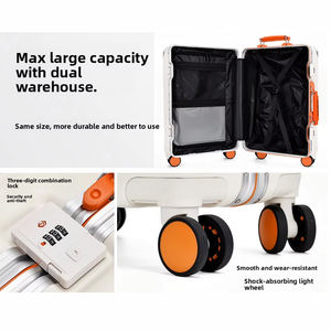 מזוודת טרולי איכותית, ניתנת להתאמה אישית, אופנתית, רב צבעונית, עמידה, קלת משקל, עשויה פוליקרבונט, לנסיעות, עסקים ולקולג'. - Product Image 4