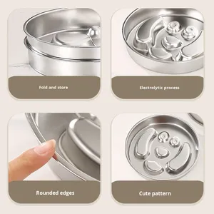 Comedero y Dispensador de Snacks 2 en 1 Reversible de Acero Inoxidable para <span class=keywords><strong>Perros</strong></span>, Antideslizante, Anti-Asfixia, Gran Capacidad para <span class=keywords><strong>Perros</strong></span> Pequeños y Medianos - Product Image 2