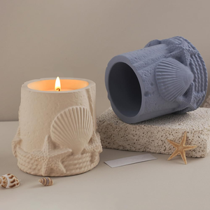 OEM Early Riser Aromatherapy <b>Candle</b> Marine Shell Storage Jar Mirror Silicone <b>Mold</b> Gypsum Cement Decorative Tools Disposable - Product Image 4