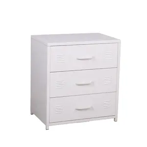 Multi-Layer metal steel chest nightstand cabinet 3 drawers bedside storage cabinet