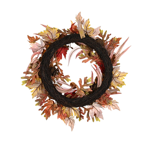 Good Price Customized 24inch Home <b>Decoration</b> Pinecorn Artificial Autumn Pumpkin Wreath - Product Image 2