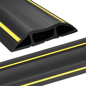 10ft Floor Cable Cover 3 canaux Cable Tray Cable Protector Floor <span class=keywords><strong>PVC</strong></span> Trunking Roll Protector - Product Image 5
