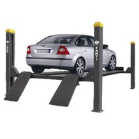 Lève-voiture hydraulique à 4 poteaux avec vérin roulant et alignement 3D des roues 380V/220V pour usage en garage