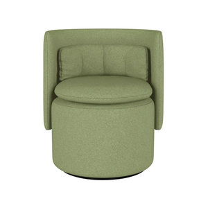 Fauteuil de cocktail de luxe pivotant en velours et bois massif, design haut de gamme mi-siècle, pour salon et bar - Product Image 2