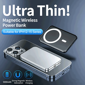 Batería Externa Magnética Inalámbrica de Aluminio Ultrafina y Delgada de 15 W y 5000 mAh, Portátil, OEM - Product Image 1